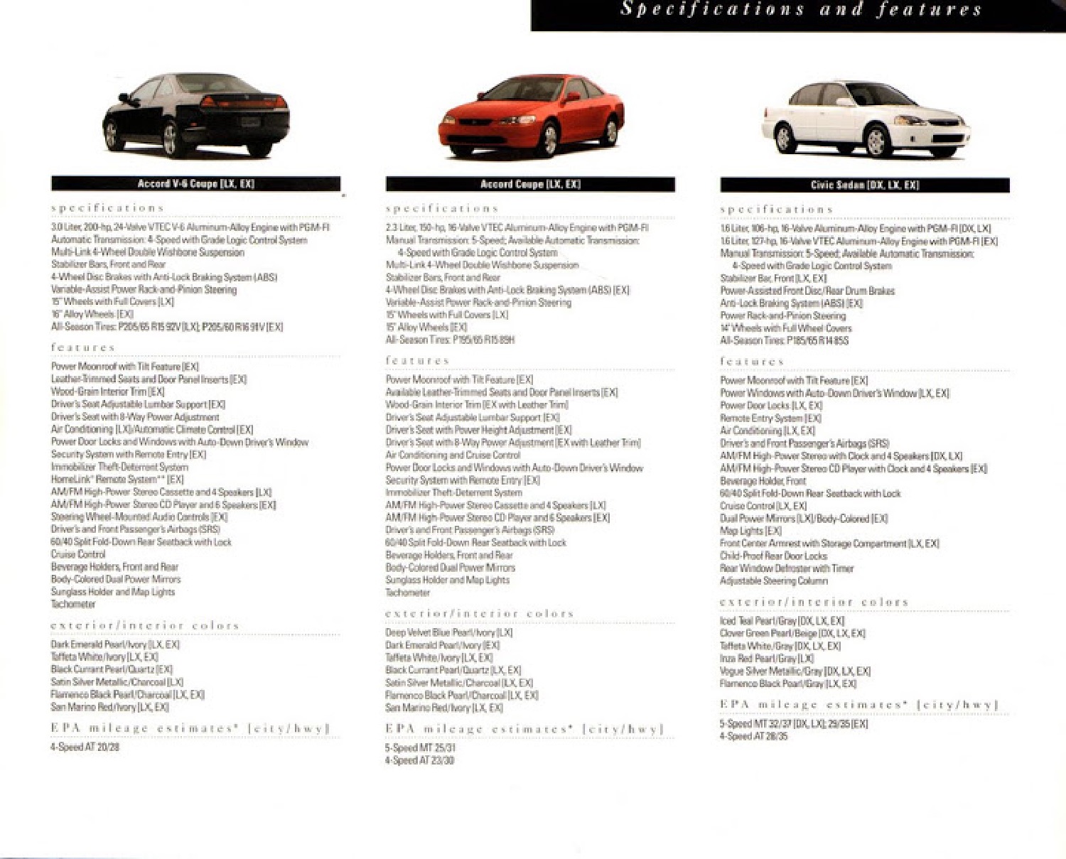 1999 Honda Brochure Page 18